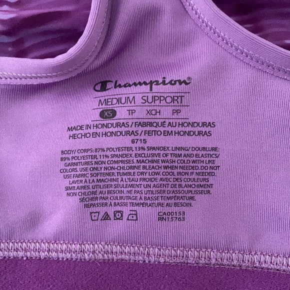 Champion purple medium support racer back bra Size XS. - Picture 3 of 5